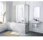 Kermi Seitenwand &bdquo;VARIO 2000&ldquo; Glas Klar, Profile Wei&szlig; (RAL 9016), BV: 735 - 760