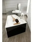 Hoesch Badewanne &bdquo;Thasos&ldquo; trapez 150 &times; 100 cm, rechts in Wei&szlig;
