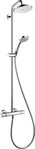 Hansgrohe 27188000, Hansgrohe Croma Showerpipe 220 EcoSmart Thermostat, Chrom, 400 mm