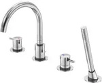 Serie 100 4-Loch Wanne/Brause-Standarmatur mit Ausladung 19,2 cm chrom