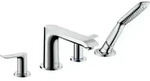 Hansgrohe Metris 4-Loch Wannenrandarmatur in Chrom, Ausladung 220 mm,