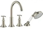 Hansgrohe AXOR Montreux 4-Loch Wannenrandarmatur Mischer Brushed Nickel
