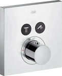 Hansgrohe 36715000, Hansgrohe AXOR ShowerSolutions Thermostat Unterputz eckig f&uuml;r 2