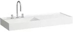 Waschtisch Kartell &bull; 460x1200x150 1 Hahnloch ohne &Uuml;berlauf Ablage rechts wei&szlig;