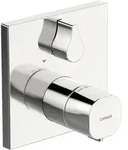 HansaLIVING Duscharmatur Thermostat Fertigmontageset 8113 Rosette eckig Chrom