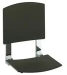 KEUCO Plan Care Klappsitz mit R&uuml;ckenlehne Wandmontage silber-eloxiert/schwarzgrau,