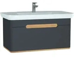 Sento Set 98 cm Waschtisch + Unterschrank 1 Vollauszug Anthrazit Matt