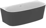 Ideal Standard D-Form-Badewanne Dea, Schwarz Matt, 1800x800x475/610 mm, Wandanbindung