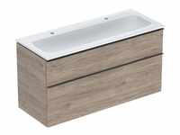 iCon Set Möbelwaschtisch schmaler Rand, mit Unterschrank, zwei Schubladen und