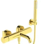 Ideal Standard Badearmatur Aufputz Joy, Brushed Gold, Ausladung 207 mm, mit