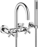Dornbracht 25133892-00, Dornbracht TARA Wannenbatterie Chrom, Wandmontage, Ausladung