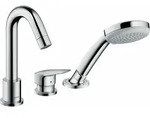 Hansgrohe Logis 3-Loch Einhebel-Wannenrandmischer f&uuml;r Secuflex, Chrom
