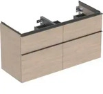Geberit iCon Unterschrank f&uuml;r Doppelwaschtisch, 4 Schubladen, Eiche/Melamin