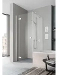 Kermi verk&uuml;rzte Seitenwand neben Badewanne mit Wandprofil &bdquo;MENA&ldquo; Glas Klar,