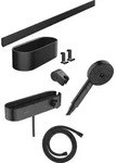 Hansgrohe WallStoris Bundle Handbrause 105 mm, 3 Strahlarten, mattschwarz