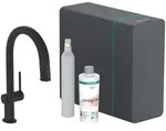 Hansgrohe Aqittura M91 SodaSystem 210 Auszieharm mit Laminarstrahl, Mattschwarz,