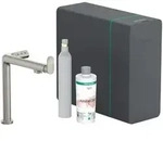 Hansgrohe Aqittura M91 SodaSystem 240, 1jet Starter Set, Edelstahl, 35 mm