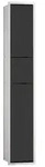 G&auml;ste-WC-Modul asis 150 Unterputz, 964 mm, aluminium / schwarz Doppelfach mit Boden,