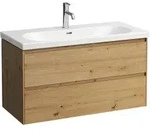Waschtischunterbau LANI 442x984x515 mit 2 Schubladen integrierter Griffleiste