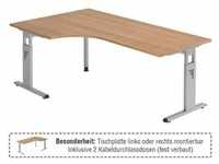 Hammerbacher Serie O ergonomischer Schreibtisch höhenverstellbar / Größe:...