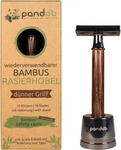 pandoo PORHB02, pandoo Rasierhobel mit Bambus-Griff - D&uuml;nner Griff