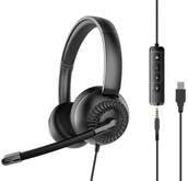 METIS USB Stereo Headset, 3,5mm Klinke mit USB-Soundkarte, schwarz