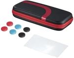 Set (Tasche, Schutzglas, Control-Aufs&auml;tze) f&uuml;r Nintendo Switch, Schwarz/Rot