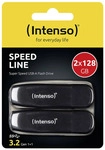 SPEED LINE USB 3.2 Gen 1x1 Super Speed USB-A Stick, 2x 128 GB, Schwarz