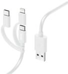 3in1 Multi-Ladekabel, USB-A - Micro-USB, USB-C und Lightning, 1,0 m, Wei&szlig; (00201535)