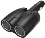 2-fach-Verteiler f&uuml;r Zigarettenanz&uuml;nderbuchse 180&deg;, Gelenkstecker, 12 V (00223403)