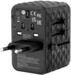 Universal Netzstecker-Adapter 65 W, USB-C, USB-A, Schwarz