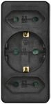 Steckdosenadapter 3-fach, 1x Schutzkontakt, 2x Euro, Schwarz (00223216)
