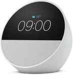 Der neue Amazon Echo Spot (2024), Smart Clock mit sattem Klang und Alexa, Wei&szlig;