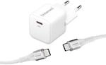 W30C 30W GaN Adapter + C315C USB-C-Kabel, 1,5 m, Wei&szlig;