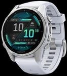 fenix 8 - 43 mm AMOLED Steinweiss/Silber mit QuickFit-Silikon-Armband 20 mm