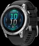 fenix E - 47 mm AMOLED Schwarz/Silber mit QuickFit-Silikon-Armband 22 mm Smartwatch