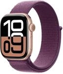 Watch Series 10 GPS, 46 mm Aluminiumgeh&auml;use Rosegold, Sport Loop Pflaume