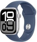 Watch Series 10 GPS, 46 mm Aluminiumgeh&auml;use Silber, Sportarmband Denim - M/L