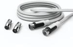 TV-Anschlusskabel, F-St. - F-St., 100 dB, Gewebe, inkl 2 Koax-Adapter, 6 m...