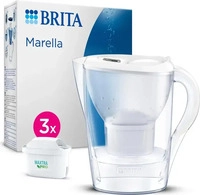 BRITA 125370, BRITA Wasserfilter-Kanne Marella wei&szlig; (2,4l) inkl. 3 MAXTRA PRO