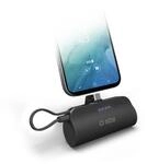 Powerbank mit 5000mAh, Standfunktion und integriertem Kabel, Schwarz