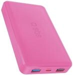 Powerbank fast charge mit 10.000 mAh und 2 USB Rosa