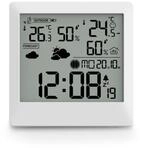 "Wetterstation ""Palawan"", mit Au&szlig;ensensor, Funk, Wecker, Thermo/Hygro, Wei&szlig;
