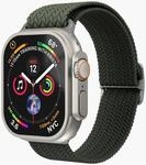Watch Strap - Woven Loop - Armband f&uuml;r Apple Watch 40 / 41 / 42 mm, Olive Armband