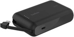 BoostCharge Powerbank 10K mit integriertem Kabel, schwarz