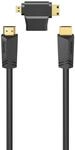 High Speed HDMI&trade;-Kabel, Steck. - Steck., Ethernet, 1,5 m + HDMI&trade;-Adapter