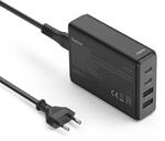 Ladestation 4 Ports, GaN, Schnellladeger&auml;t, 2xUSB-C, 2xUSB-A, PD, 65 W, SW