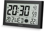 "Digitale Wanduhr ""Martinique"", Funkuhr mit Thermometer/Hygrometer, Schwarz