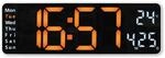 "Wanduhr Digital ""Santa Cruz"", Thermometer, gro&szlig;es Display, Fernbedien., WS