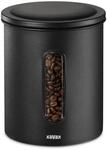 Kaffeedose f&uuml;r 500g Bohnen oder 700g Pulver, luftdicht, aromadicht, Schwarz